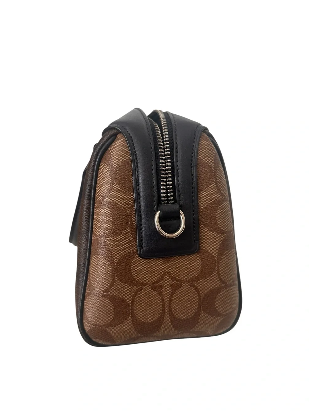 Coach Brown Signature Satchel with Black Handles